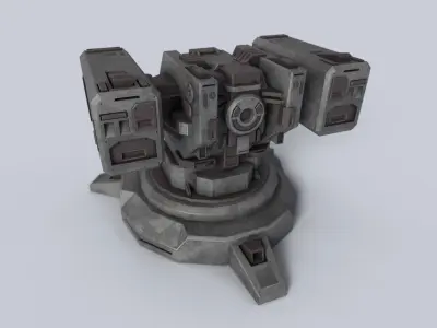 Defense turret Low-poly 3D model