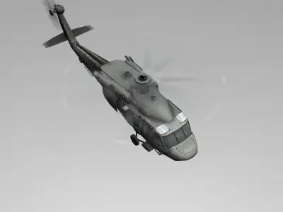 Black Hawk UH-60 Low poly Flying Low-poly 3D model