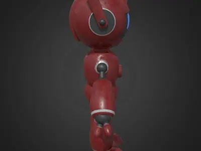 Robot KN0-W3R Free low-poly 3D model