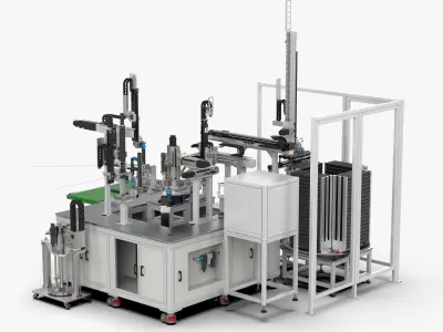 Automatic Electric Push Rod Shell Assembly Machine 3D model