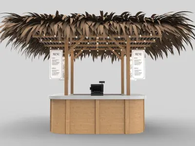 Beach Bar 3x3 Meters 3D model