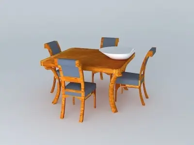 Dining Table Free 3D model 7