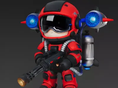 The Ember-Eater Stylized Flame Trooper 3D Model Low-poly 3D model