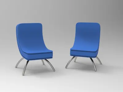 Chair two chairs Free low-poly 3D model