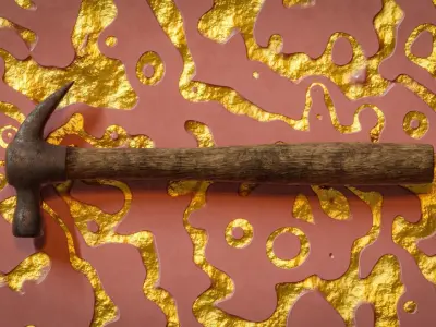 Game-Ready Rusted Hammar Low-poly 3D model