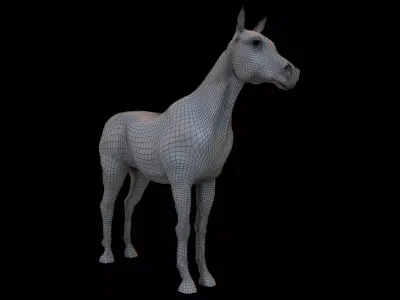 Horse BaseMesh Low-poly 3D model