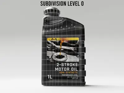 2 Stroke Motor Oil Bottle Free low-poly 3D model