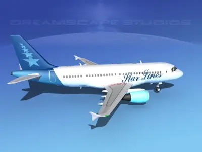 Airbus A319 Star Lines 3D model