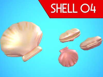 SHELL 04 CARTOON STYLIZED Low-poly 3D model