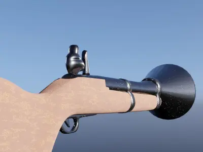 tromblon blunderbuss Low-poly 3D model