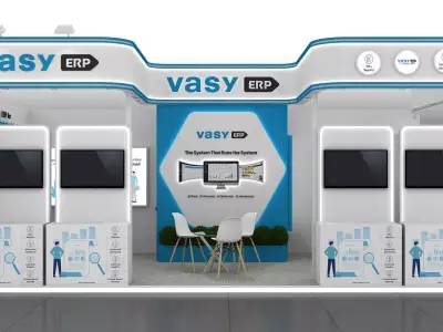 8mtr x4mtr expo stall 2side open Exhibition Stand Free low-poly 3D model
