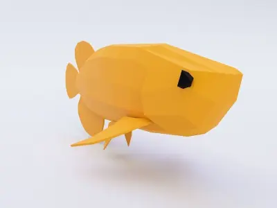 Asian arowana fish low poly 3d model  Low-poly 3D model