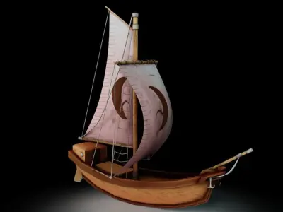 Low Poly ship Low-poly 3D model