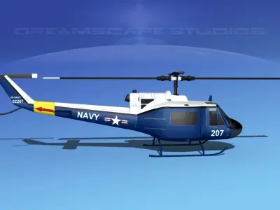 Bell UH-1B Iroquois V11 US Navy 3D model