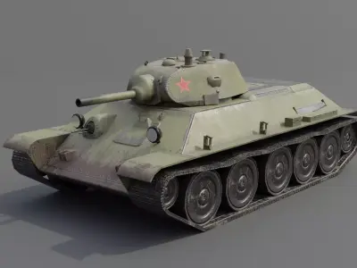  T34-76 1940 Medium Tank Low-poly 3D model