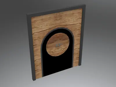 Modern front door for architectural residential or commercial Low-poly 3D model