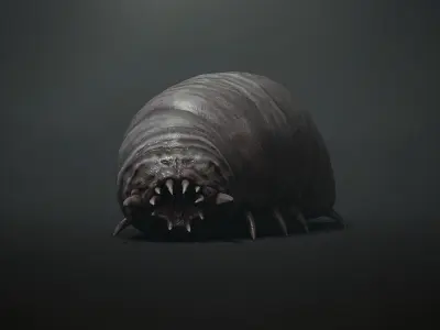 Horror worm - Game Ready Low-poly 3D model Low-poly 3D model