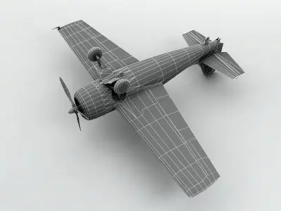 Grumman FM2 Wildcat Aircraft Low-poly 3D model