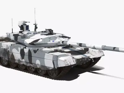 T-90 MS Winter Dirt Low-poly 3D model