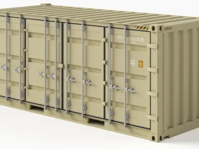 20 ft Military Containers Sand Colour 3D model