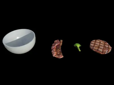 Food Prop Pack Low-poly 3D model