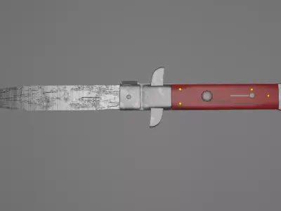 Stiletto Switchblade Lowpoly Knife Free low-poly 3D model