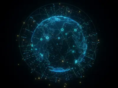 Animated Hologram Planet Earth For Cinema4d 3D model