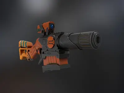 SciFI Shotgun  Low-poly 3D model