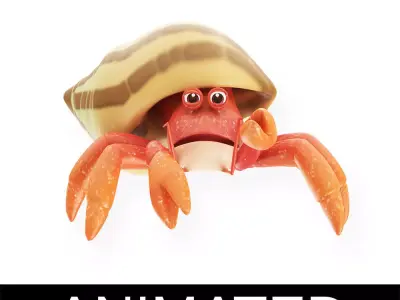 Coenobita Perlatus Animated  Low-poly 3D model