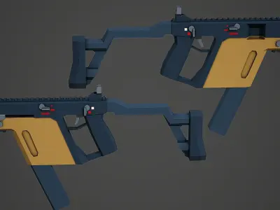 Stylized Kriss Vector SMG Low Poly Mobile Ready Low-poly 3D model