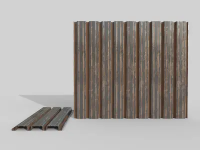 Corrugated galvanized sheets 5 Low-poly 3D model