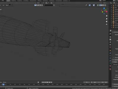 Torpedo room with bomb on wall 3D model