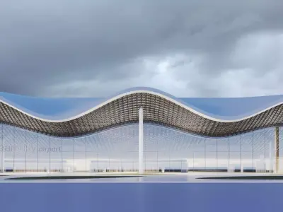 Modern Airport building facade Archviz 3D model