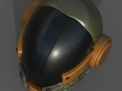 Helmet scifi military combat 3d model low poly Low-poly 3D model