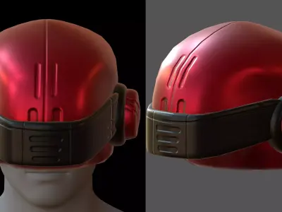 Gas mask helmet 3d model scifi Low-poly  3D model 10
