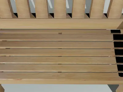 Wooden bench Free low-poly 3D model shop