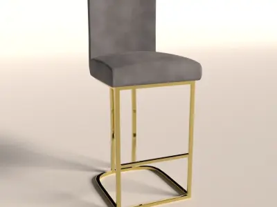 Heidi Velvet Counter Stool Free 3D model
