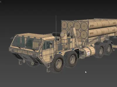 US Mobile Anti-Ballistic Missile System THAAD 3D model