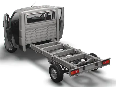 Peugeot Boxer Chassis HQInterior SCab 3800WB 2023 3D model