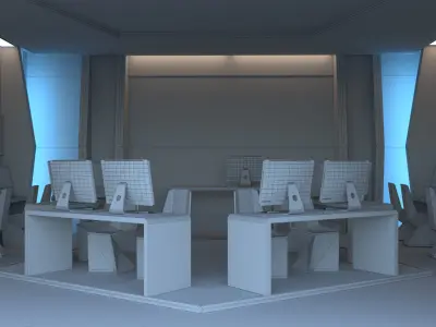 Futuristic Computer Lab Design 3D model