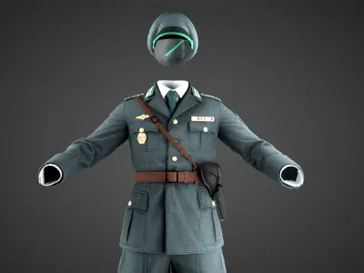 Police Uniform Low Poly Low-poly 3D model
