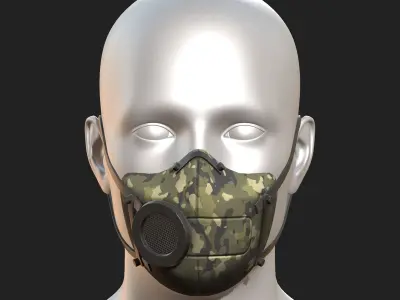 Gas mask protection futuristic protection safety  Low-poly 3D model