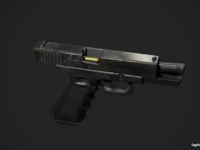 glock 17 With Flux Defence FlashMag Low-poly 3D model
