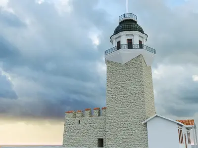 Maiden Tower - Restorated - Yeni Kiz Kulesi 3D Low Poly Model Low-poly 3D model