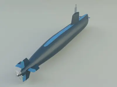 agosta 90b submarine 3d model 3D model