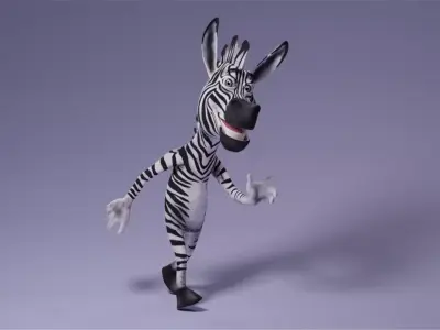 Toon Humanoid Zebra Free 3D model