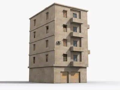 Arab Middle East Building x12 Low-poly 3D model