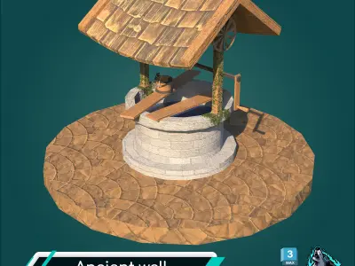 Ancient well Free low-poly 3D model