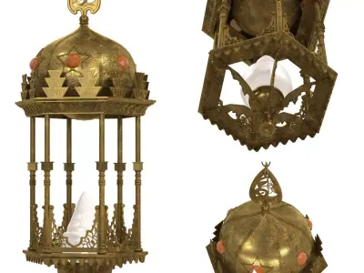 Middle Eastern Moorish Style Six-Sided Lantern 3D model