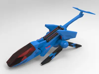 Manta SpaceShip Low-poly 3D model